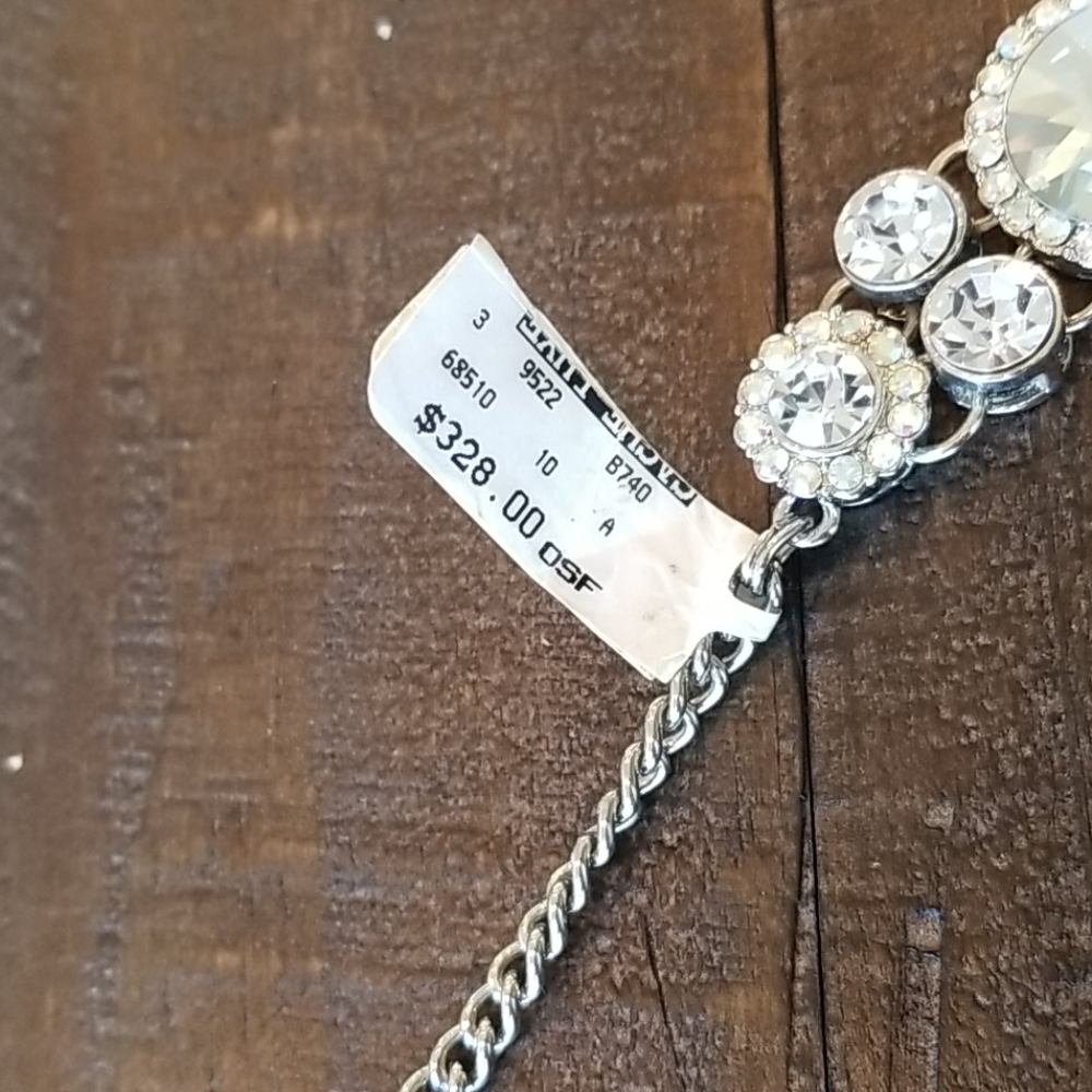 Cache Mirrored Rhinestone Statement Necklace NWT - Picture 2 of 11